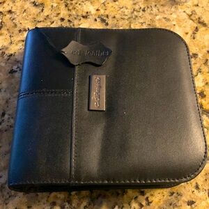 CD Projects Black Flux Leather zip closed 24 CD/DVD carry case
